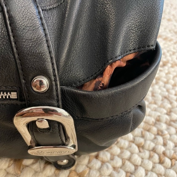 b. markowsky Leather Two Handled Shoulder Bag Black - Picture 10 of 17